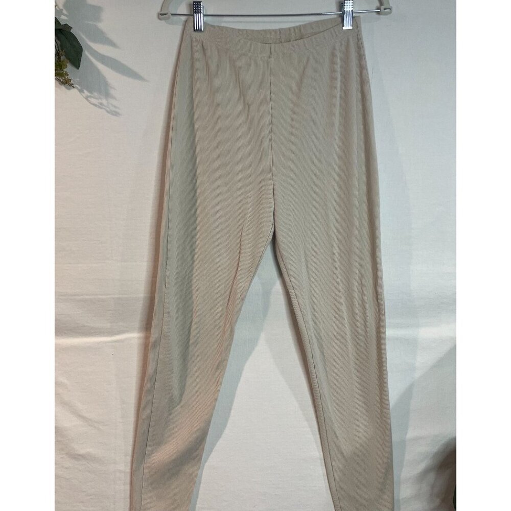 Paul Harris Design Beige Leggings Women's Size M/L  96% Cotton Made In Canada